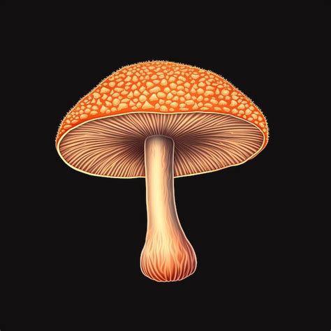 Premium AI Image | A drawing of a mushroom with a yellow cap