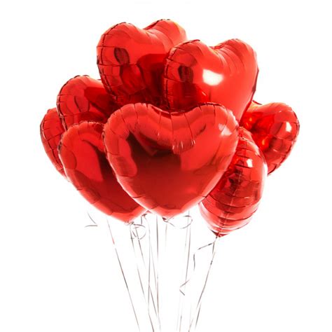 Red Heart Shape Foil Balloons | Heart Foil Balloons - 5 / 10/ 20 / 50 ...