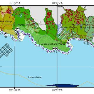 Map of utilization of sea and coastal spaces in Tulungagung District ...