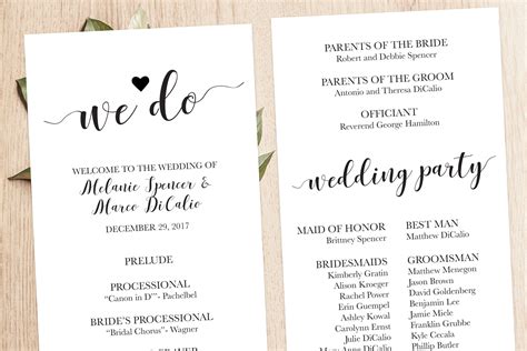 Wedding Ceremony Booklet Printable Modern Wedding Program | Etsy