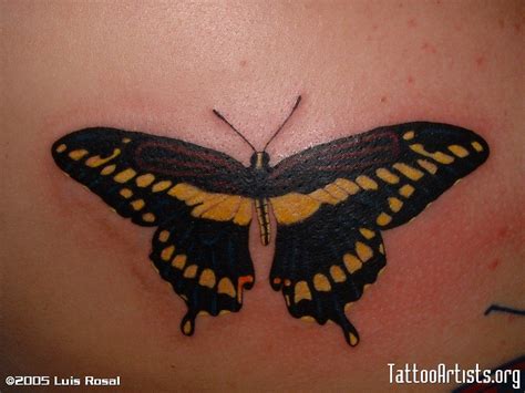 Yellow Black Butterfly Tattoo | รอยสักผีเสื้อ, รอยสักสีดำ, รอยสัก