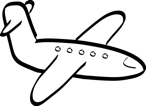 Clip Art Airplane Outline B W Clipart Pencil And In - Colouring Pic Of ...