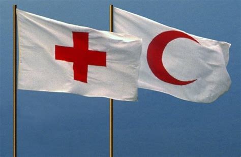 Flags of the International Red Cross and Red Crescent Movement - the latter first introduced in ...