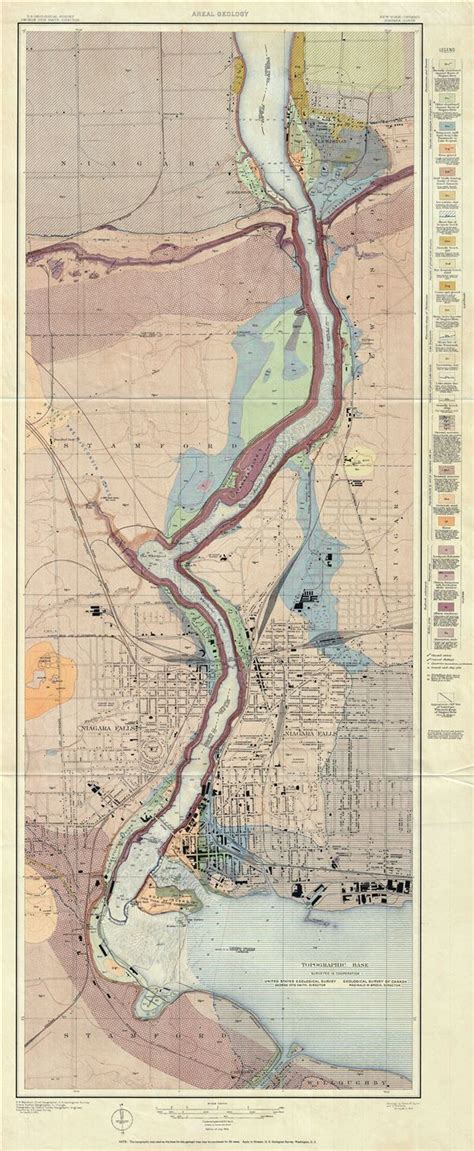 New York - Ontario. Niagara Gorge. Areal Geology.: Geographicus Rare ...