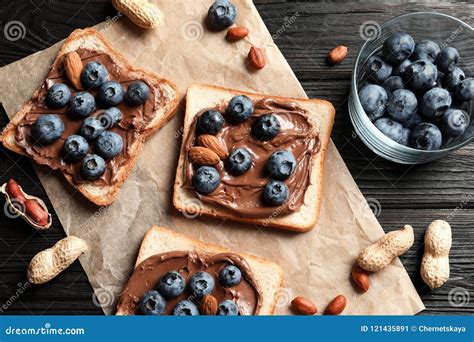 Toast Bread with Chocolate Spread Stock Image - Image of object ...