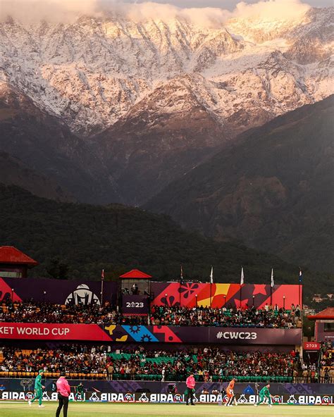 ICC Shares Stunning Dharamshala Stadium Snowscape Image – MOBILECRIC