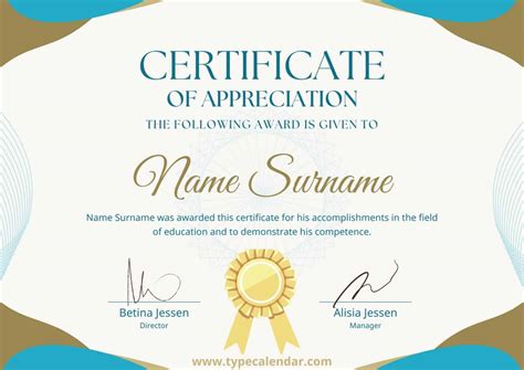 Free Printable Certificate Of Appreciation Template [PDF, Word]