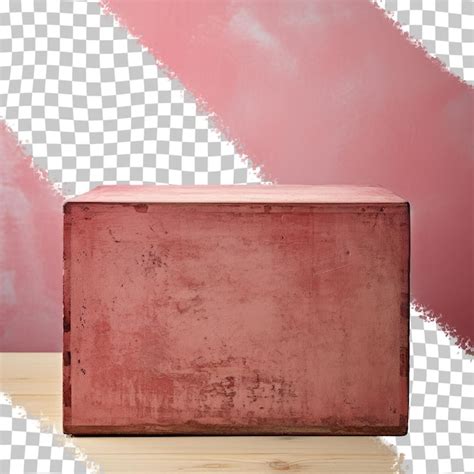 Premium PSD | Red wooden box transparent background