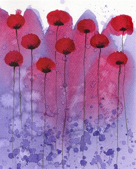 Pink and Purple Art PRINT of Watercolor Flowers Modern - Etsy