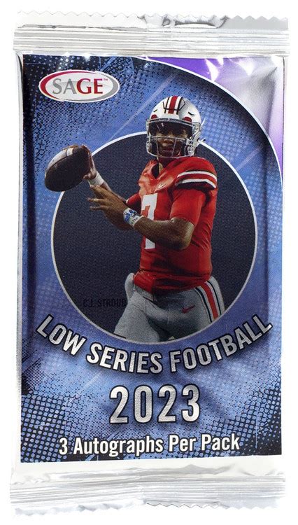 NFL 2023 LOW Series Football Trading Card BLASTER AUTOGRAPH Pack 3 Autographs Sage Collectibles ...