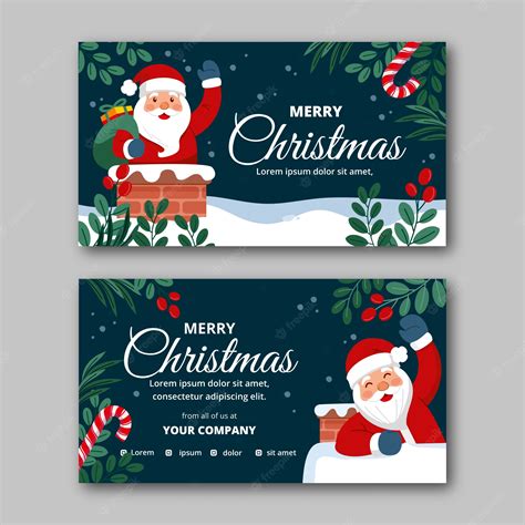 Premium Vector | Flat business christmas cards template