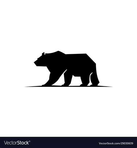 Bear silhouette logo animalssilhouette Royalty Free Vector