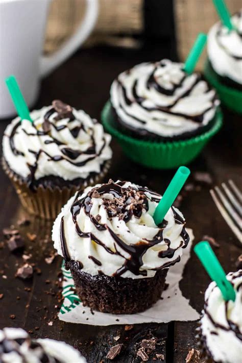 Copycat Starbucks Double Chocolate Chip Frappuccino Cupcakes - Sugar Spun Run