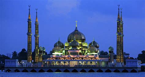 Masjid Kristal is Pictured During Dusk Photograph by Tim Chong - Fine ...