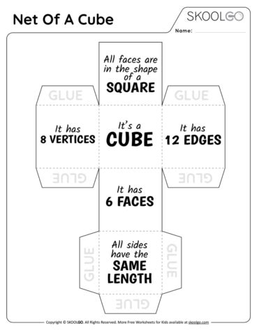 Net Of A Cube - Free Worksheet - SKOOLGO