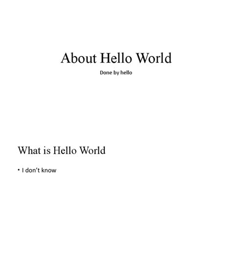 About Hello World | PDF