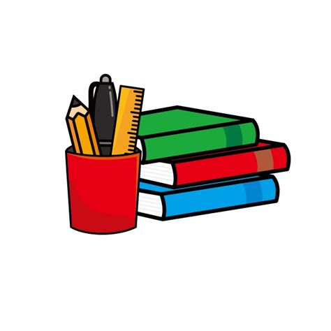 Pen Pencil Clipart PNG Images, Stack Of Books Vector With Pencil Pen ...