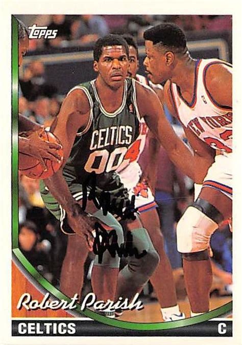 Robert Parish autographed basketball card (Boston Celtics) 1993 Topps #142