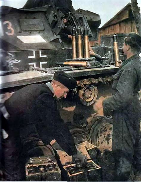 World War II in Color: German Tank Crew Loading Shells