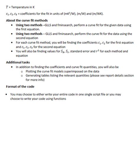 Solved Application of Curve Fitting Algorithms - Use | Chegg.com