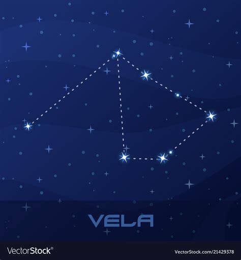 Constellation vela sails night star sky Royalty Free Vector