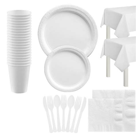 White Tableware Kit for 20 Guests | Party City