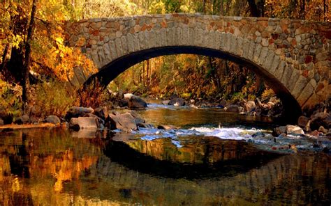 Stone bridge in the fall wallpaper - Nature wallpapers - #23741