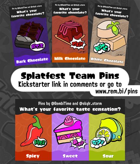 Pins to represent your favorite Splatfest teams! (Kickstarter) : r/splatoon