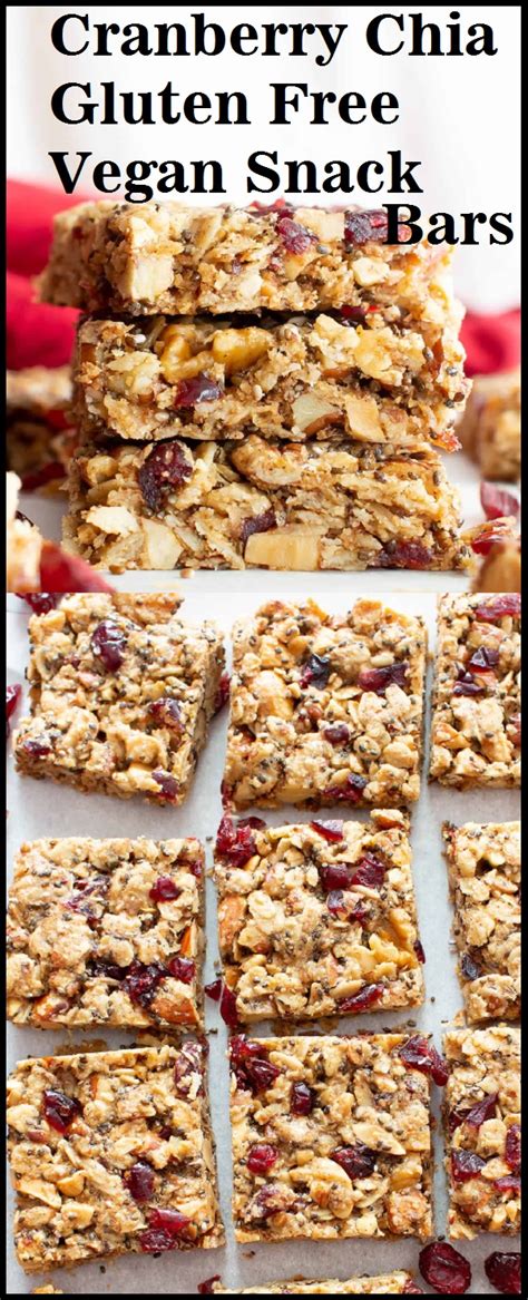 Cranberry Chia Gluten Free Vegan Snack Bars - Felipa Cooks