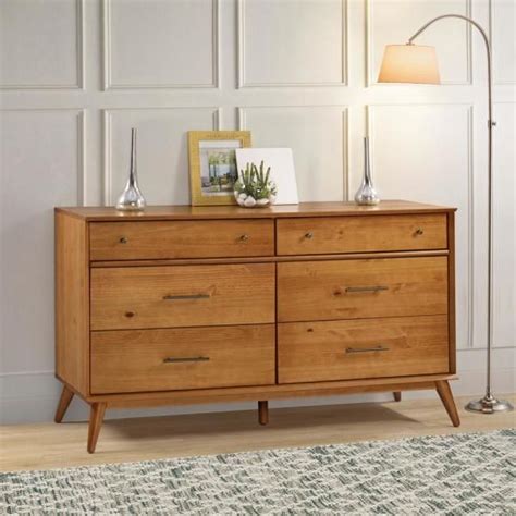 Camaflexi Mid-Century 6-Drawer Castanho Dresser-MD1709 - The Home Depot in 2020 | Mid century ...