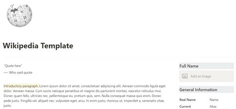 Free Wikipedia-style template : r/Notion