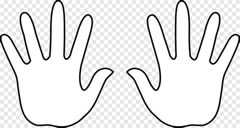 Person hands illustration, Drawing Thumb Hand, Handprint Outline, angle, white png | PNGEgg