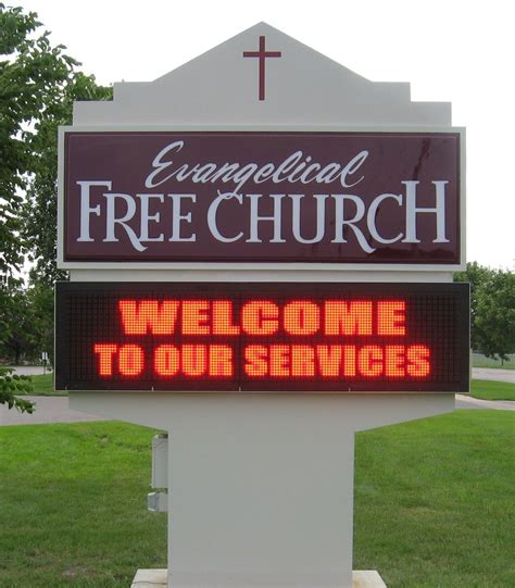 LED Church Sign, Evangelical Free Church Outdoor Signs, Outdoor Decor, Church Signs, Community ...