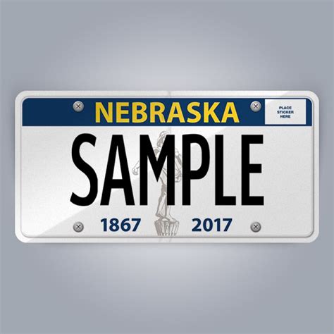 Nebraska License Plate Replica, reflective