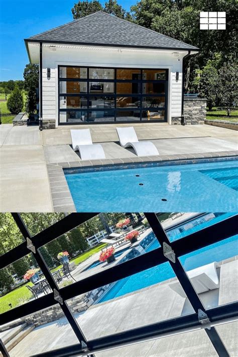 Indoor / Outdoor Pool House Design Ideas | Full-View Glass + Aluminum ...