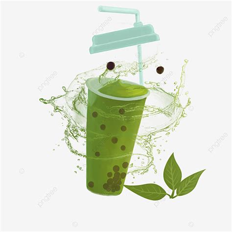 Matcha Milk Tea PNG Transparent, Realistic Matcha Green Tea Milk Tea ...