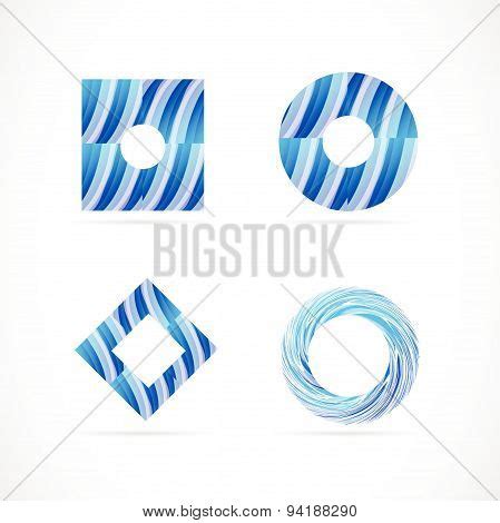 Blue Logo Icon Set Vector & Photo (Free Trial) | Bigstock