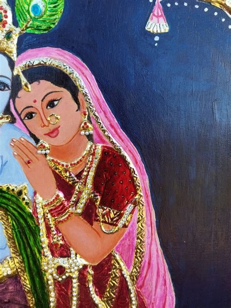 Tanjore Painting Radha Krishna - Etsy