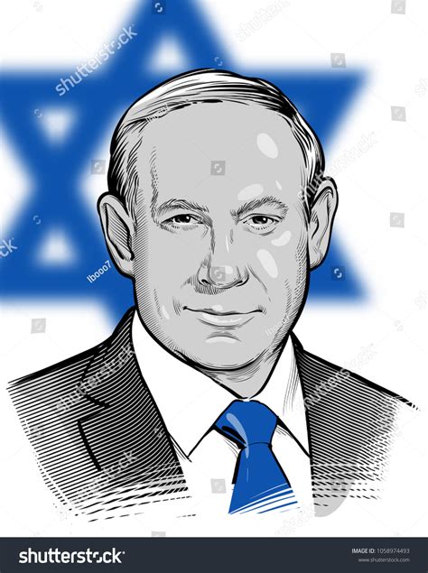 04012018 Vector Portrait Benjamin Netanyahu Prime Stock Vector (Royalty Free) 1058974493 ...