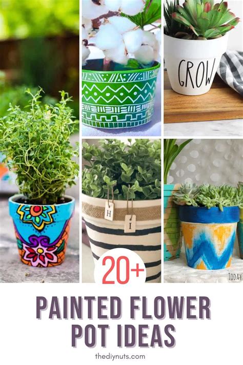 20 Fun Painted Flower Pot Designs - The DIY Nuts