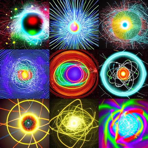 protons, electrons, quarks swirling glowing | Stable Diffusion | OpenArt