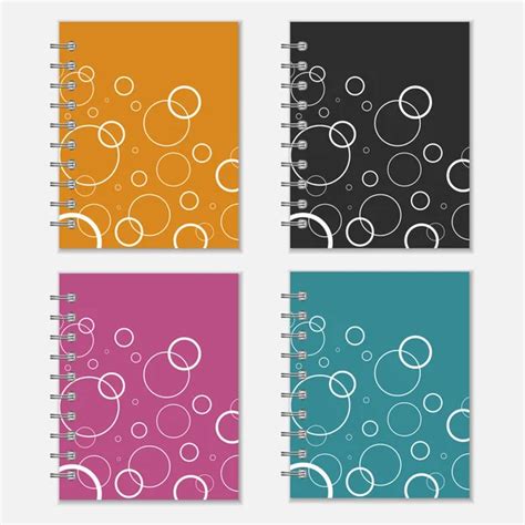 Set of colorful notebook covers with flower design ⬇ Vector Image by ...