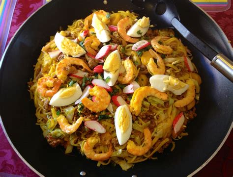 Pancit Malabon is a Filipino dish that is a type of pancit, or stir ...