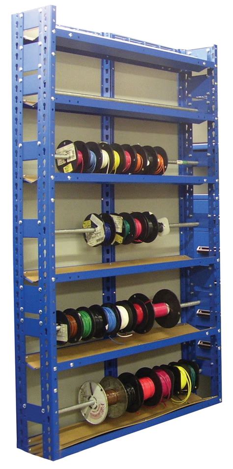 Wire Reel Storage Rack Cable Spool Organizer Shelves Adjustable Rod Levels | Storage, Storage ...