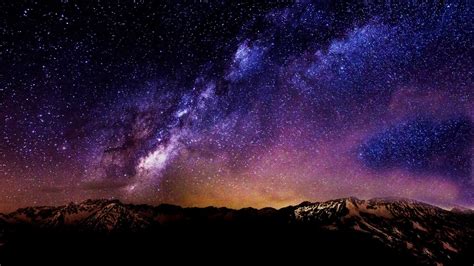 1920x1080 stars night landscape starry night mountain long exposure galaxy shooting stars comet ...