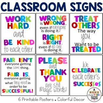 Classroom Signs by Heather Johnson 33 | Teachers Pay Teachers