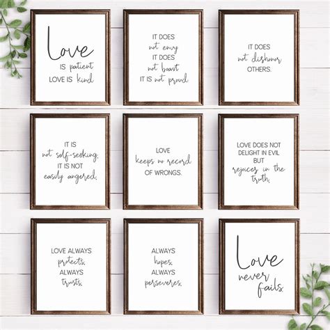 1 Corinthians 13 Wall Art – Digital Print Set | Christian wall art ...