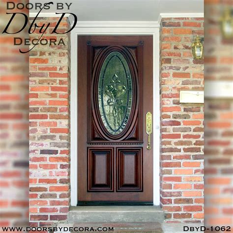 Custom Estate Leaded Glass Oval Door Wood Entry - Doors by Decora