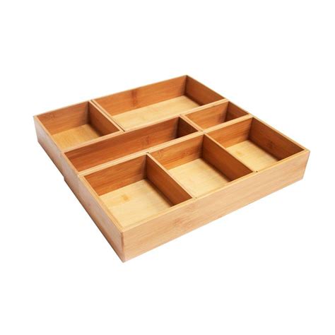 Seville Classics 15 in. Bamboo Drawer Organizer Box-BMB17052 - The Home Depot