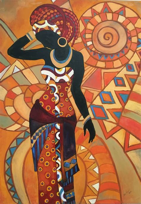 African dance Painting by jana jevsejeva | Saatchi Art